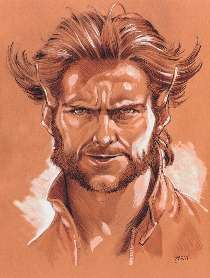 Caricature of Hugh Jackman