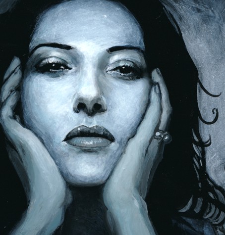 Femme aux cheveux noirs