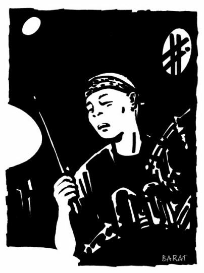 Batteur : illustration noir et blanc